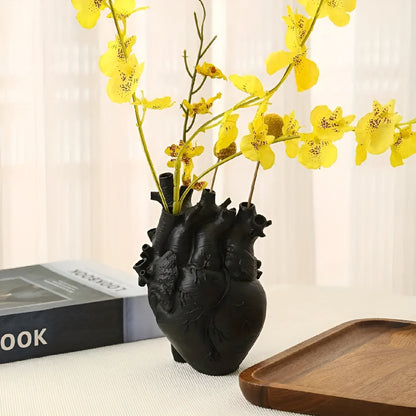 Heart Shaped Bamboo Wood Decorative Flower Vase