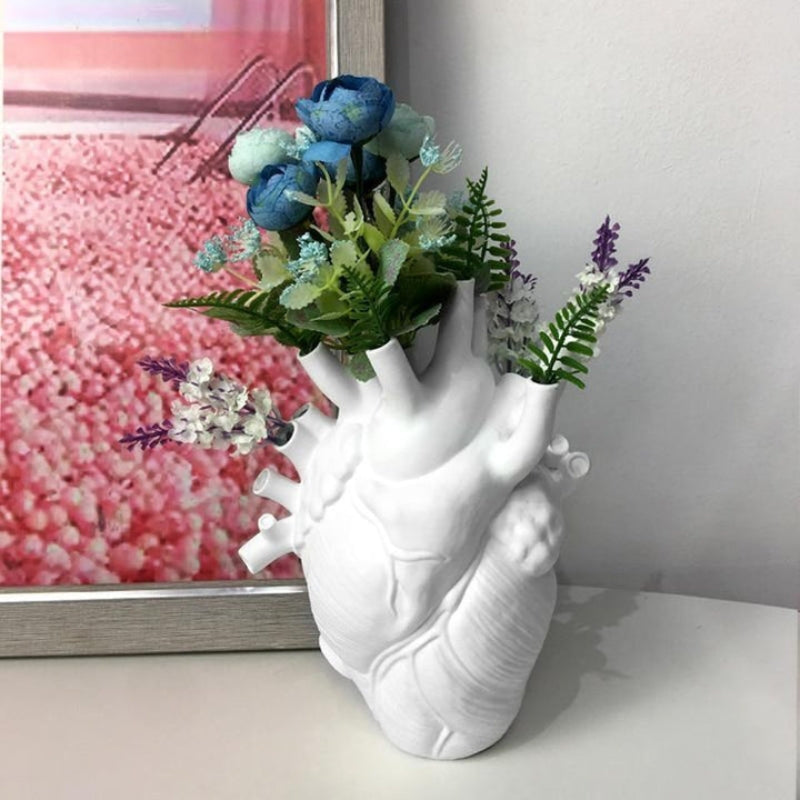 Heart Shaped Decorative Vase Sculptural Modern Home Accent