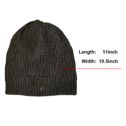 Heated USB Beanie with Adjustable Temperature for Winter Outdoor Activities