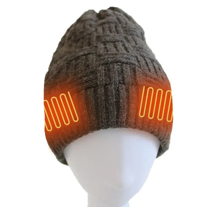 Heated USB Beanie with Adjustable Temperature for Winter Outdoor Activities