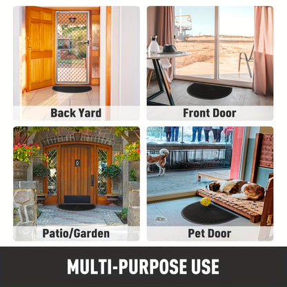 Heavy Duty Rubber Half Moon Door Mat Non Slip Entrance Mat