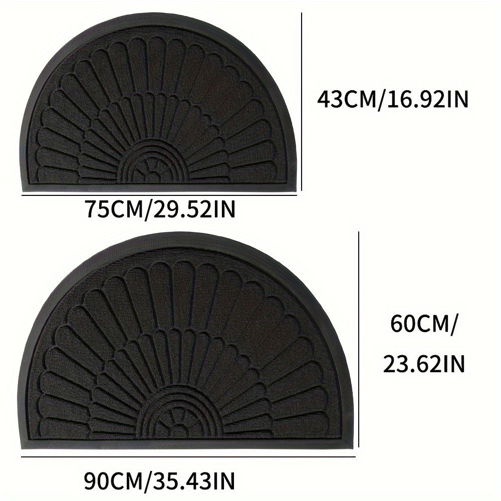 Heavy Duty Rubber Half Moon Door Mat Non Slip Entrance Mat