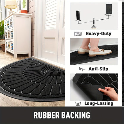 Heavy Duty Rubber Half Moon Door Mat Non Slip Entrance Mat