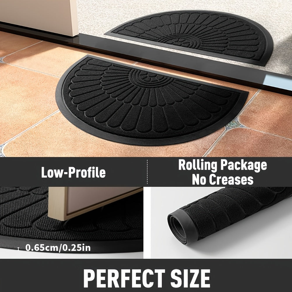 Heavy Duty Rubber Half Moon Door Mat Non Slip Entrance Mat