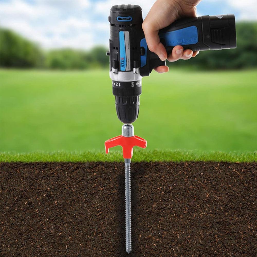 Heavy Duty Screw Tent Pegs Ground Anchors Camping Stake Set