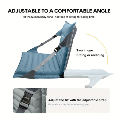 Inflatable Outdoor Chair Adjustable Backrest Portable Air Lounge Seat