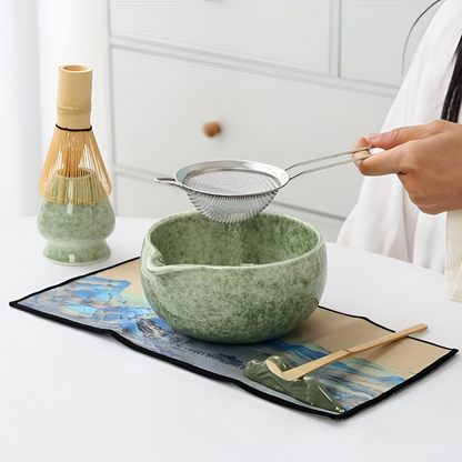 Japanese Matcha Tea Ceremony Set Ceramic Bowl Bamboo Whisk Gift Kit