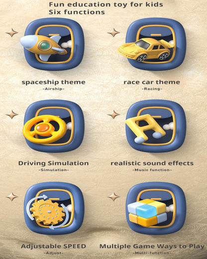 JuniorRacer Kids Simulation Racing Game Interactive Steering Wheel Toy