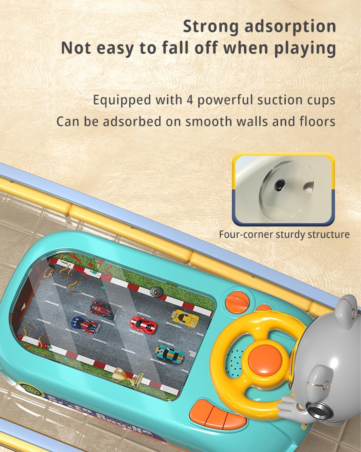JuniorRacer Kids Simulation Racing Game Interactive Steering Wheel Toy