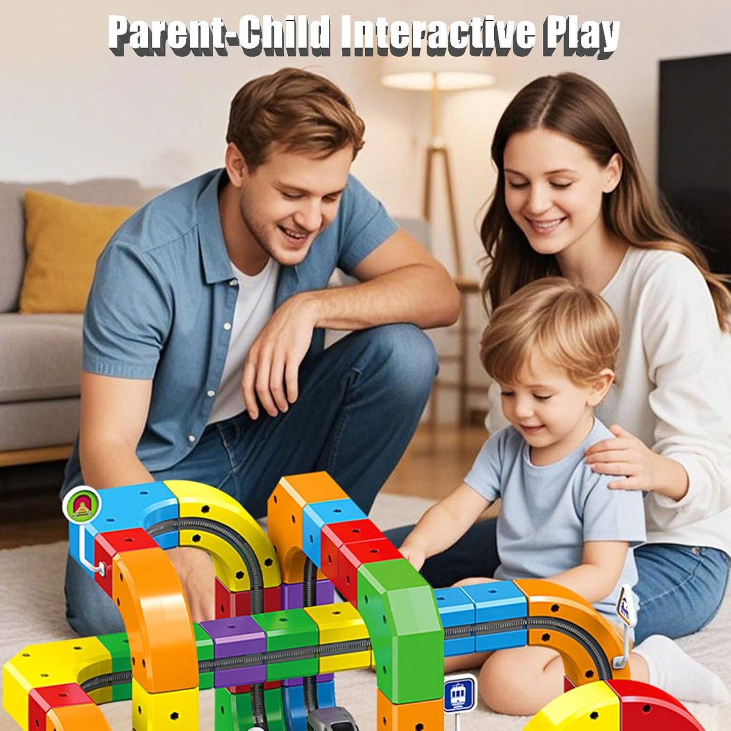Kids 3D Train Track Building Set Rechargeable Train Toy