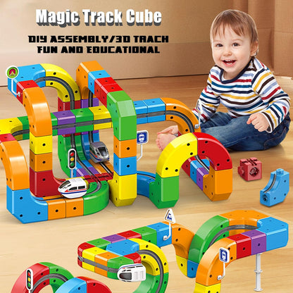 Kids 3D Train Track Building Set Rechargeable Train Toy