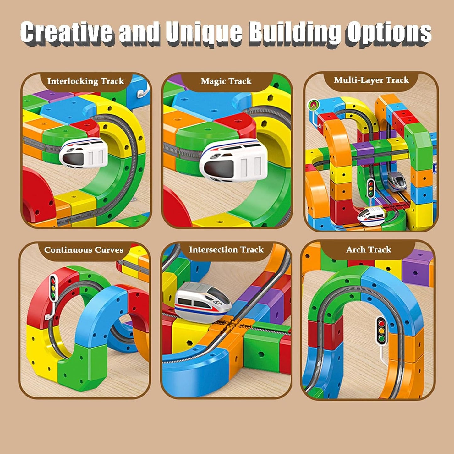 Kids 3D Train Track Building Set Rechargeable Train Toy