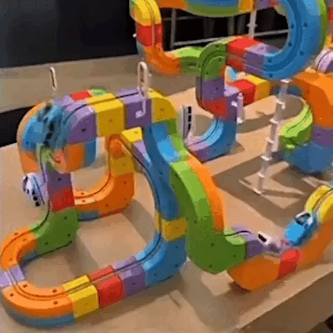 Kids 3D Train Track Building Set Rechargeable Train Toy