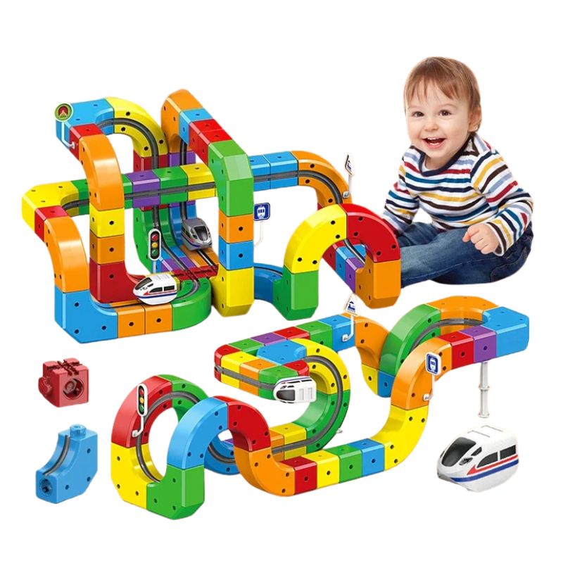 Kids 3D Train Track Building Set Rechargeable Train Toy