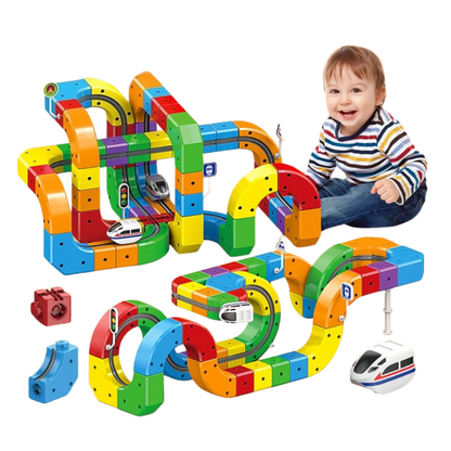 Kids 3D Train Track Building Set Rechargeable Train Toy