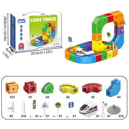 Kids 3D Train Track Building Set Rechargeable Train Toy
