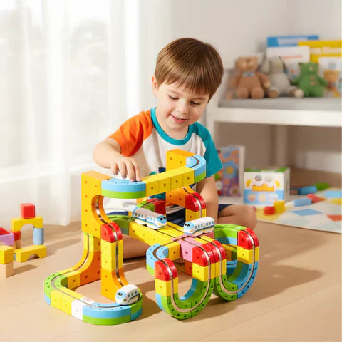 Kids 3D Train Track Building Set Rechargeable Train Toy
