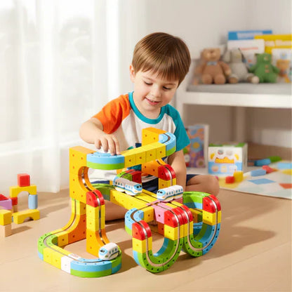 Kids 3D Train Track Building Set Rechargeable Train Toy