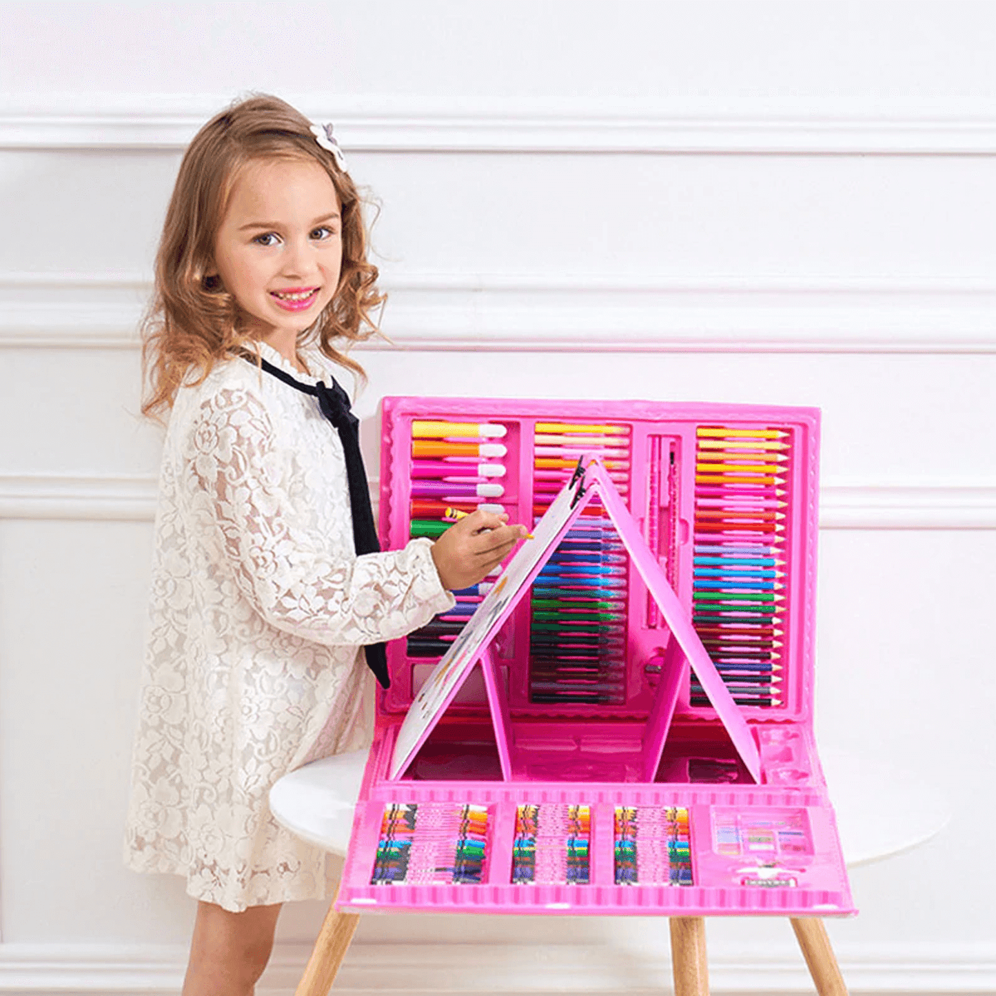 Kids Art Drawing Set 208 Piece Coloring Kit Creative Supplies
