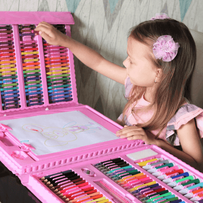 Kids Art Drawing Set 208 Piece Coloring Kit Creative Supplies