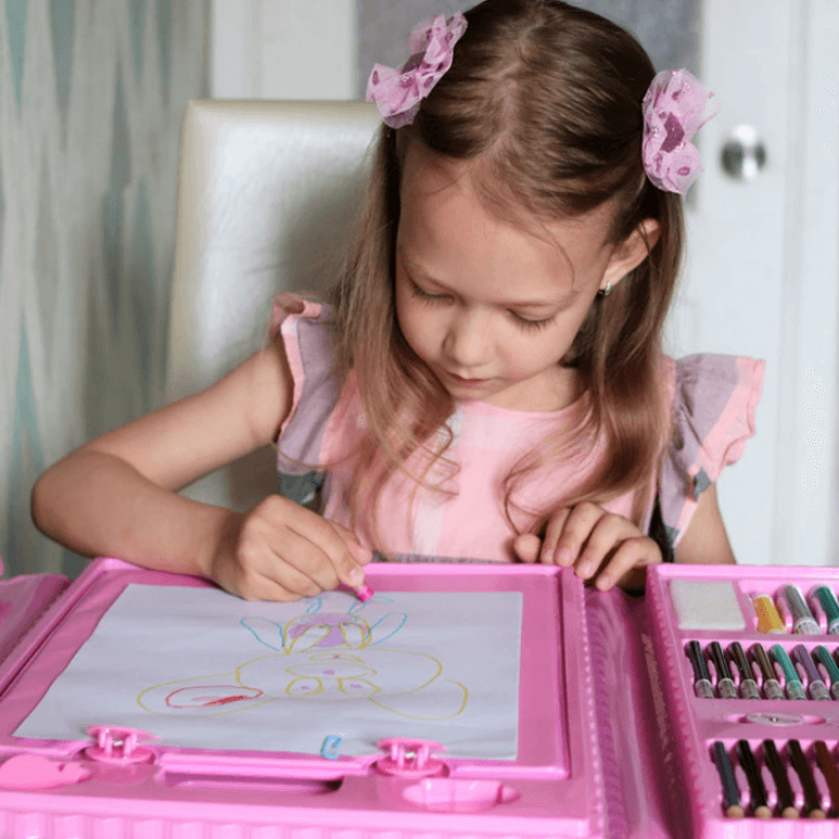 Kids Art Drawing Set 208 Piece Coloring Kit Creative Supplies