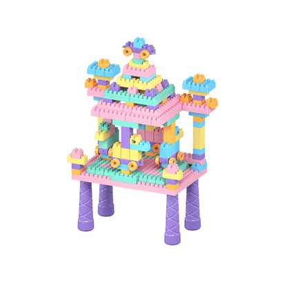 Kids Building Block Table Set 500 Pieces Creative Construction Play Table