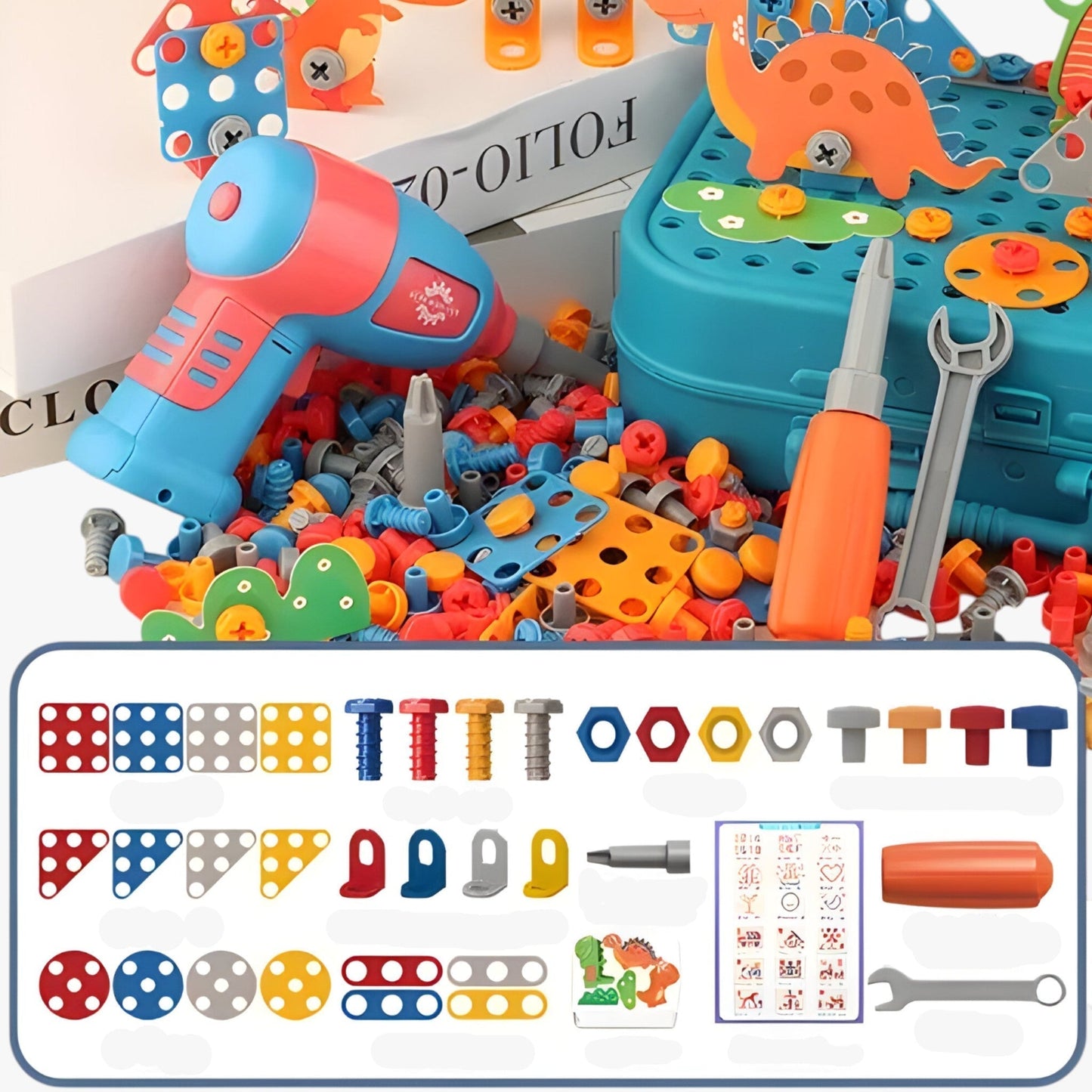 Kids Construction Drill Set Educational Building Toy Kit