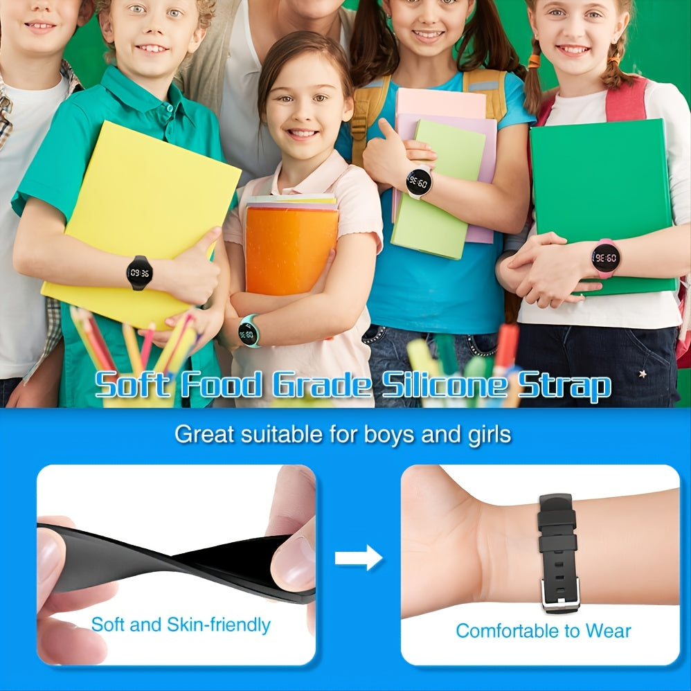 Kids Digital Watch Step Counter LED Fitness Tracker Alarm Stopwatch