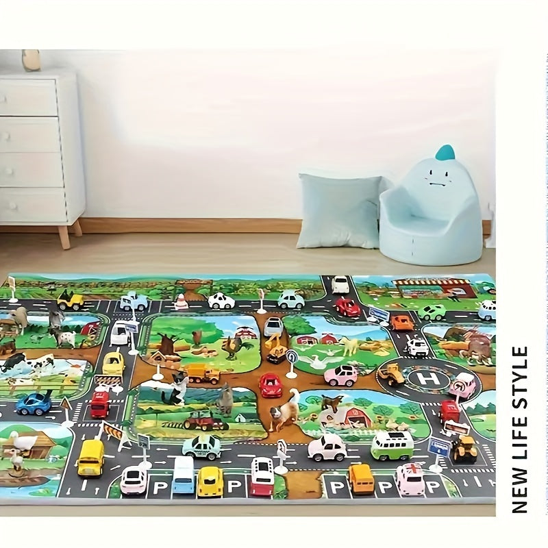 Kids Farm Road Play Mat Interactive Activity Carpet