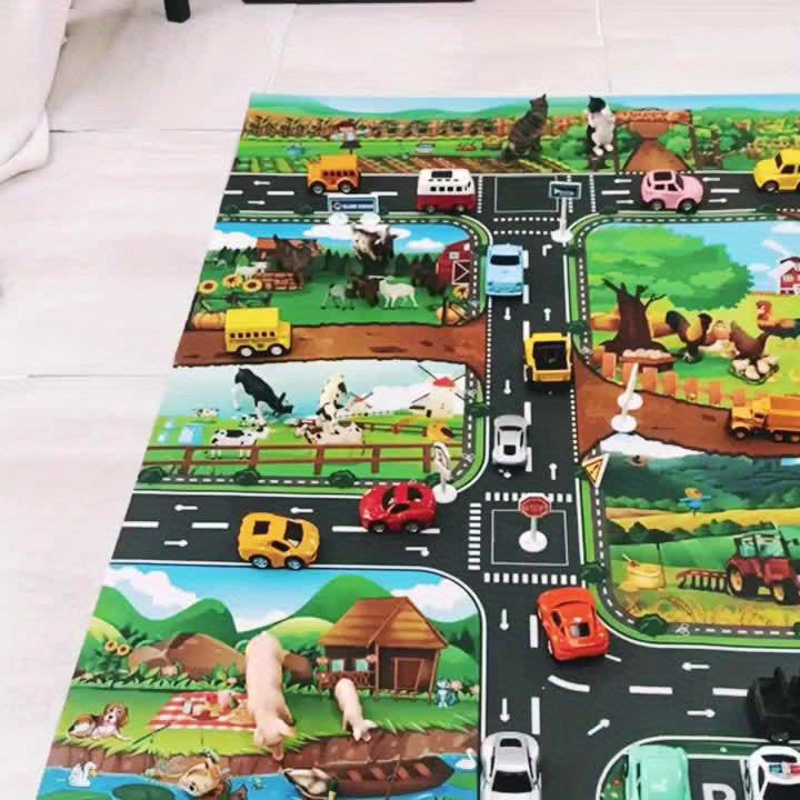 Kids Farm Road Play Mat Interactive Activity Carpet