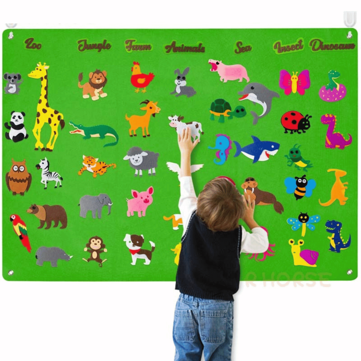 Kids Felt Story Board Educational Animal Learning Toy