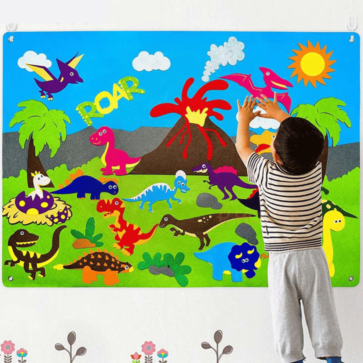 Kids Felt Story Board Educational Animal Learning Toy