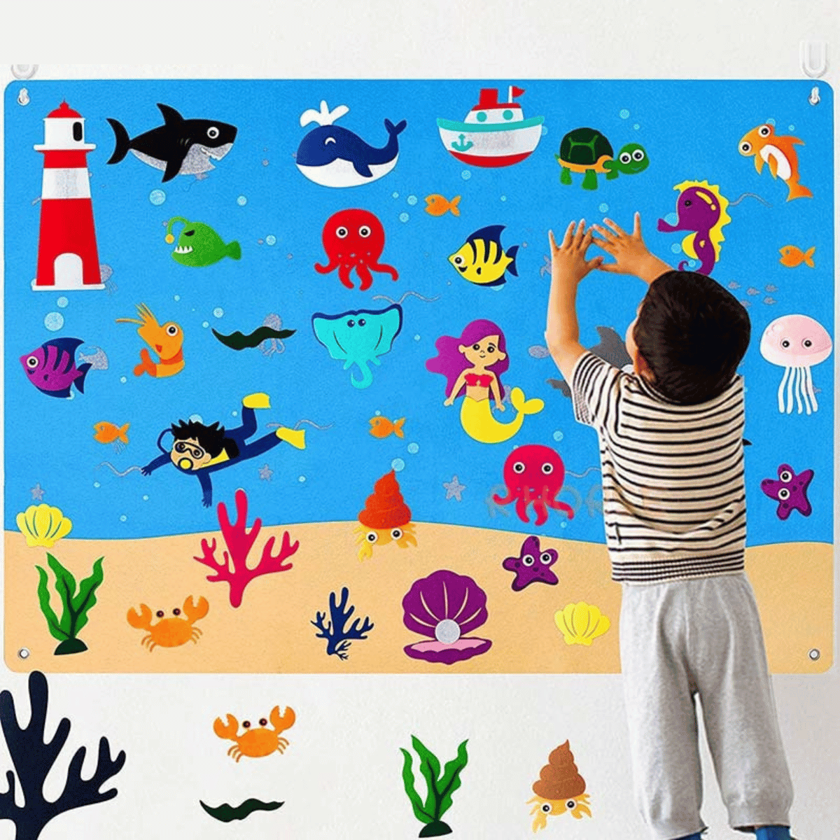 Kids Felt Story Board Educational Animal Learning Toy