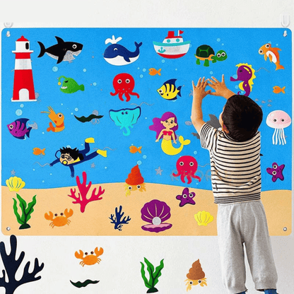 Kids Felt Story Board Educational Animal Learning Toy