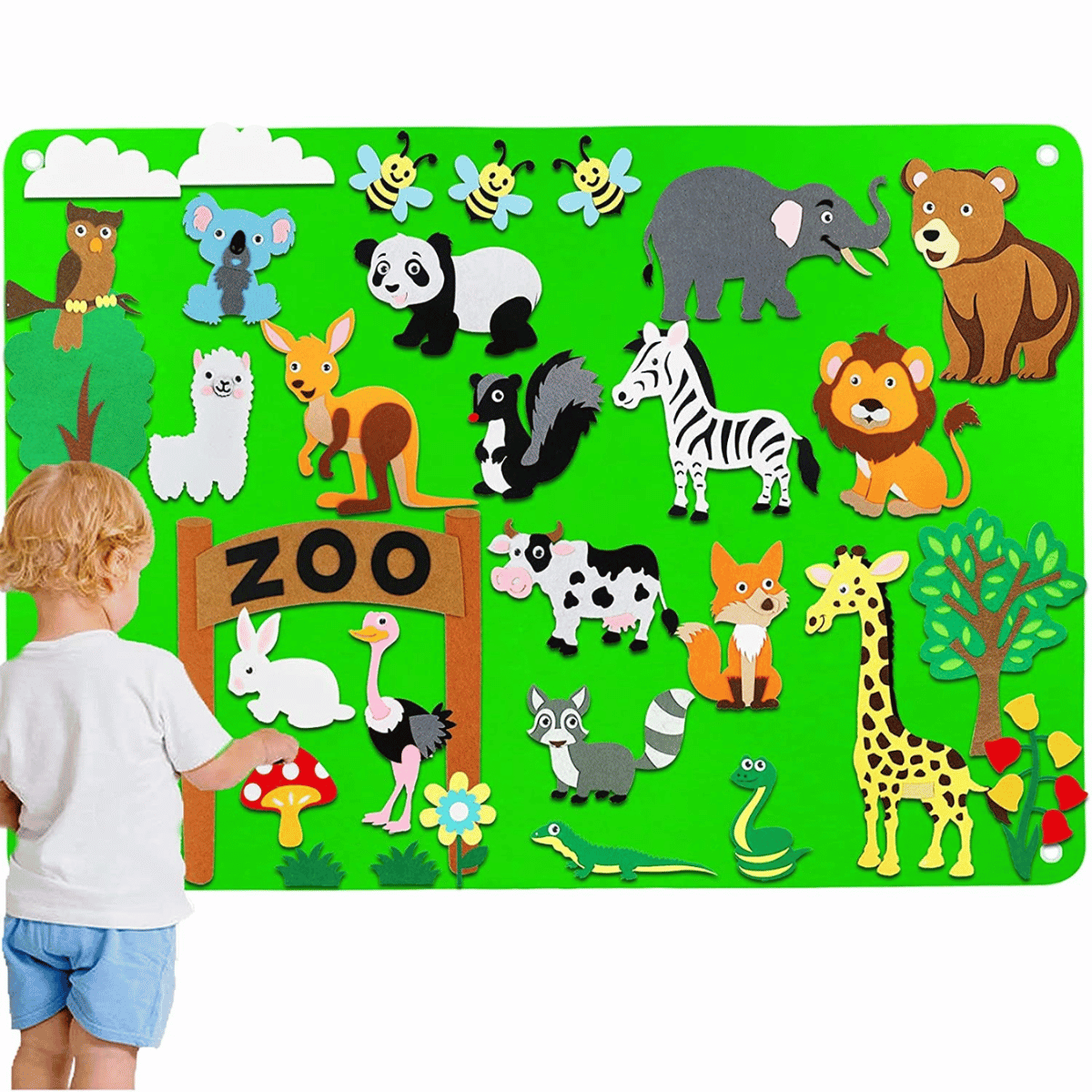 Kids Felt Story Board Educational Animal Learning Toy