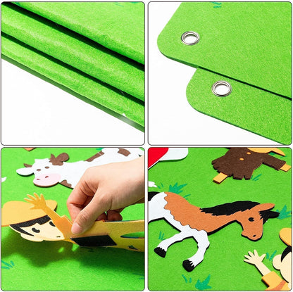 Kids Felt Story Board Educational Animal Learning Toy