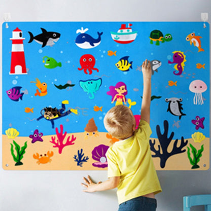 Kids Felt Story Board Educational Animal Learning Toy
