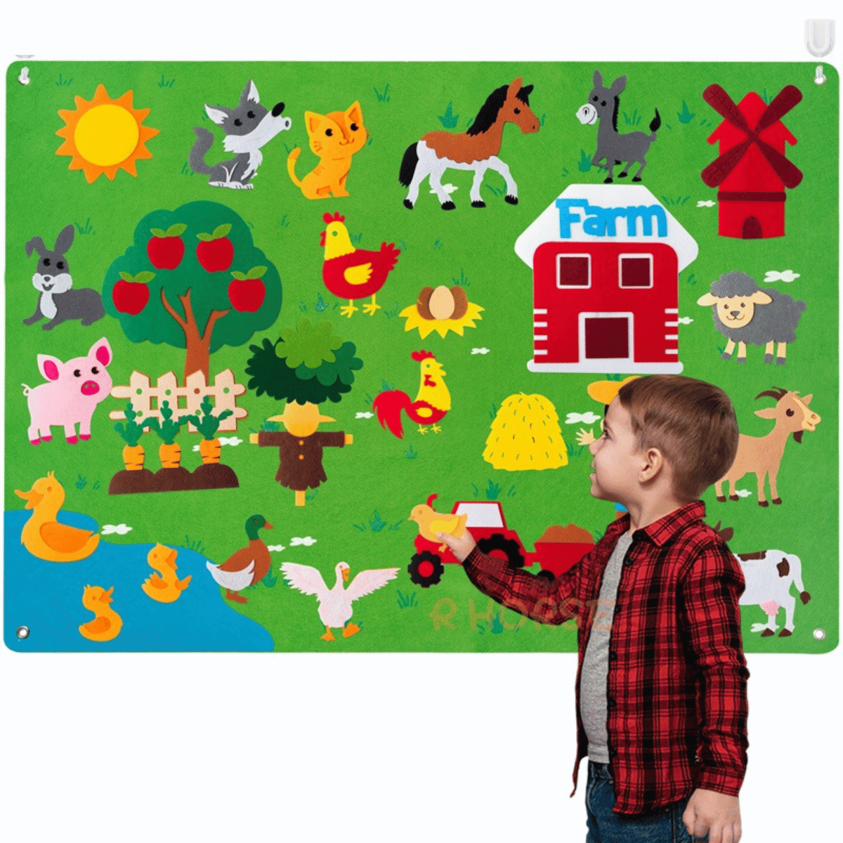 Kids Felt Story Board Educational Animal Learning Toy