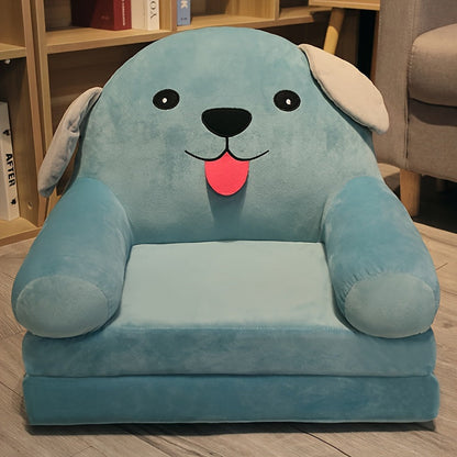 Kids Foldable Sofa Chair Soft Foam Toddler Lounge Seat Animal Design
