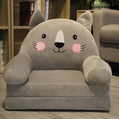 Kids Foldable Sofa Chair Soft Foam Toddler Lounge Seat Animal Design