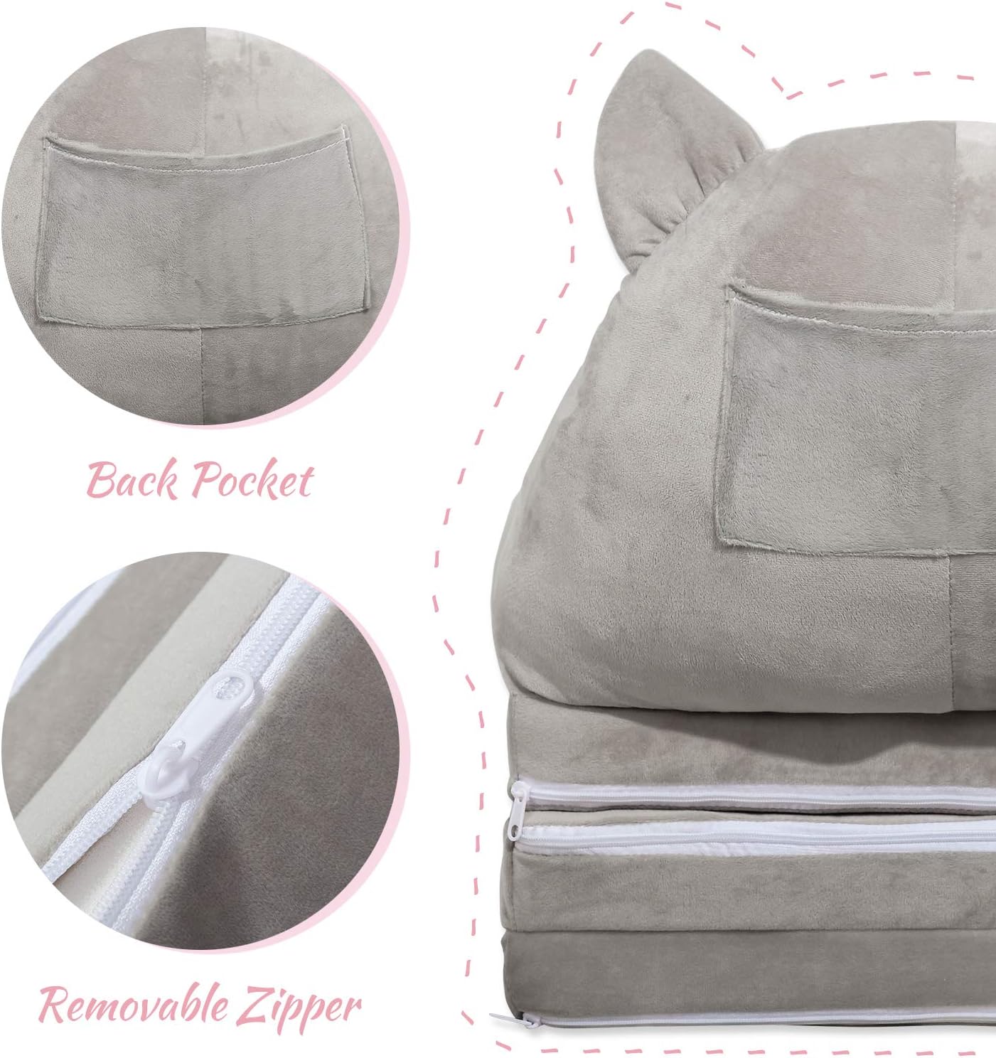 Kids Foldable Sofa Chair Soft Foam Toddler Lounge Seat Animal Design