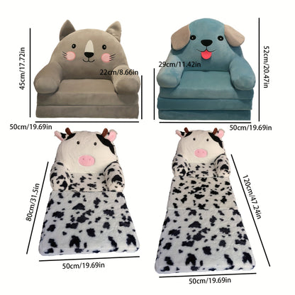 Kids Foldable Sofa Chair Soft Foam Toddler Lounge Seat Animal Design