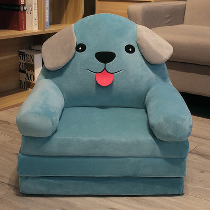 Kids Foldable Sofa Chair Soft Foam Toddler Lounge Seat Animal Design