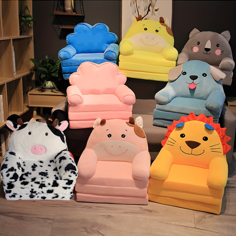 Kids Foldable Sofa Chair Soft Foam Toddler Lounge Seat Animal Design