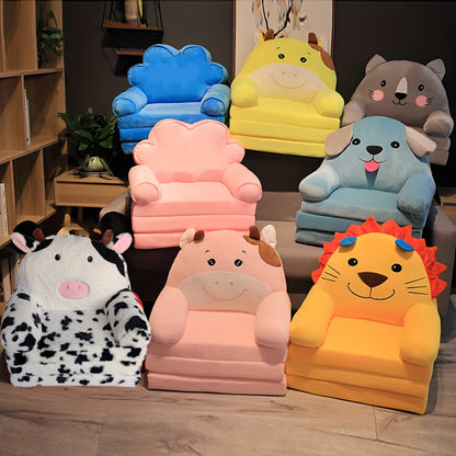 Kids Foldable Sofa Chair Soft Foam Toddler Lounge Seat Animal Design