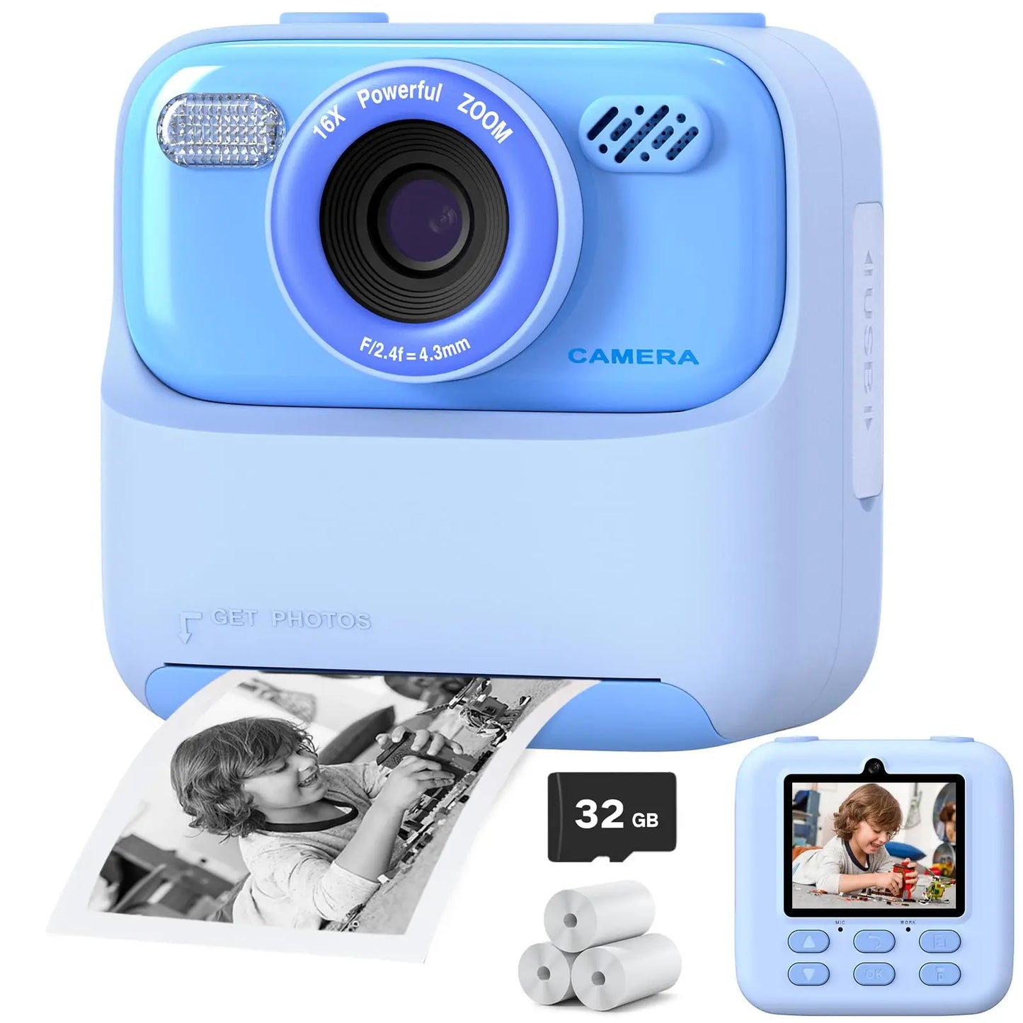 Kids Instant Print Camera HD Selfie Digital Camera