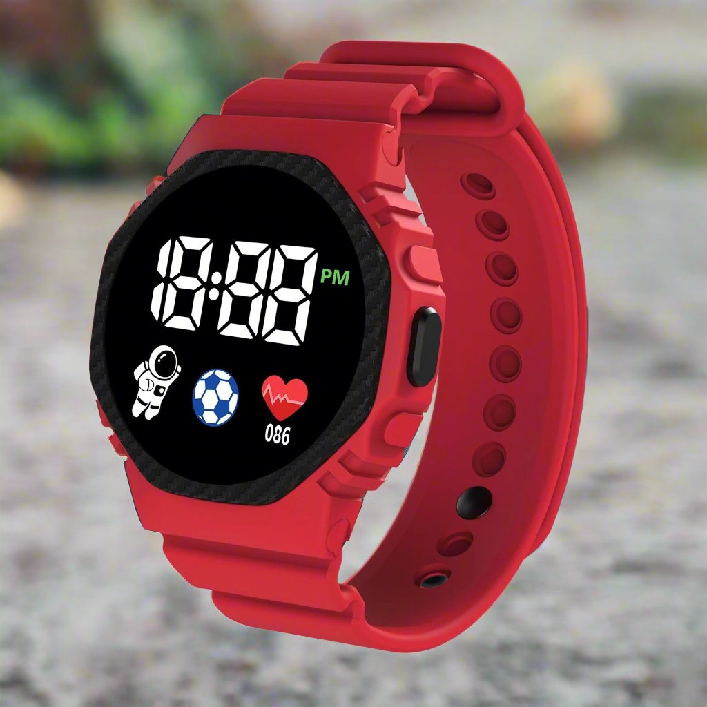 Kids LED Digital Watch Waterproof Educational Calendar Display