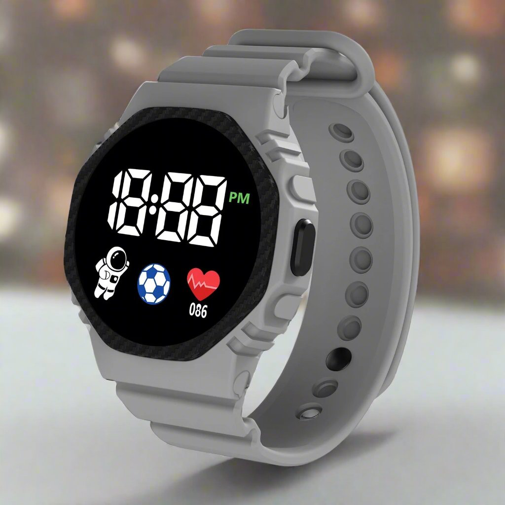 Kids LED Digital Watch Waterproof Educational Calendar Display