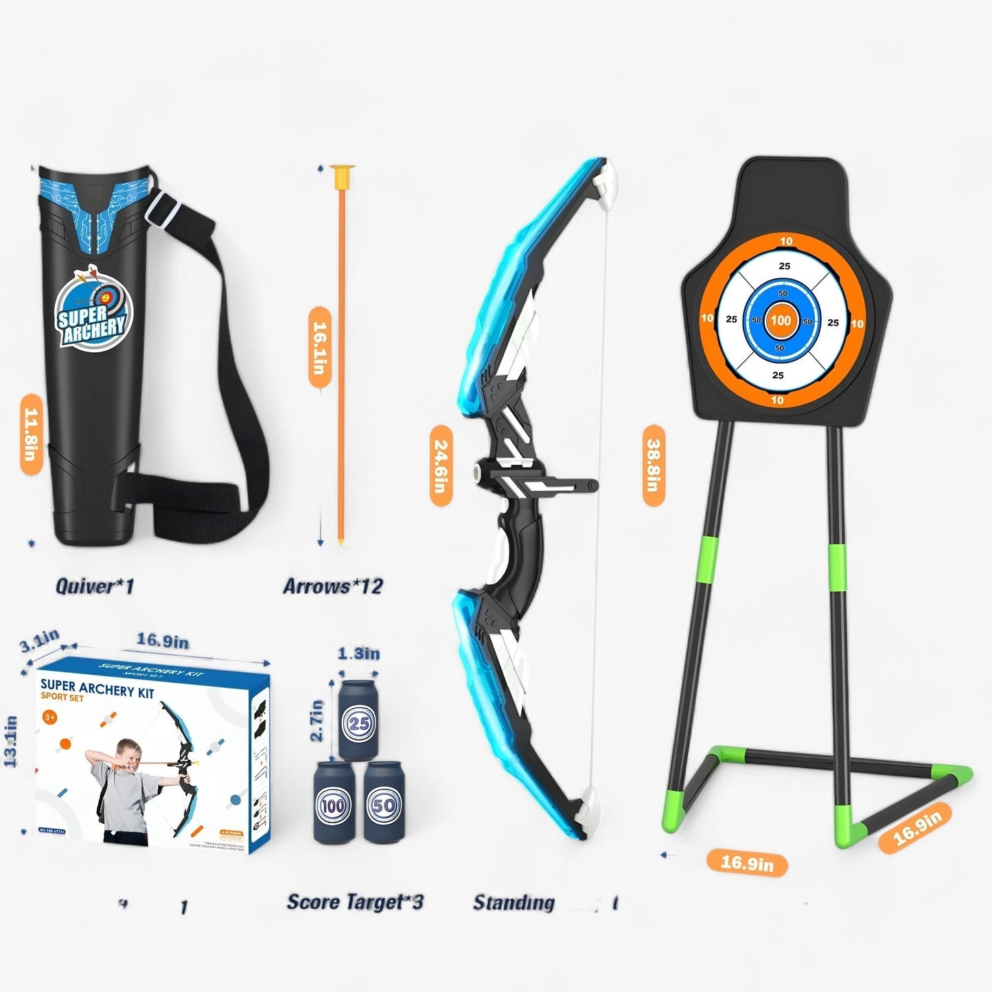 Kids Outdoor Archery Bow Set Target Practice Adventure Toy