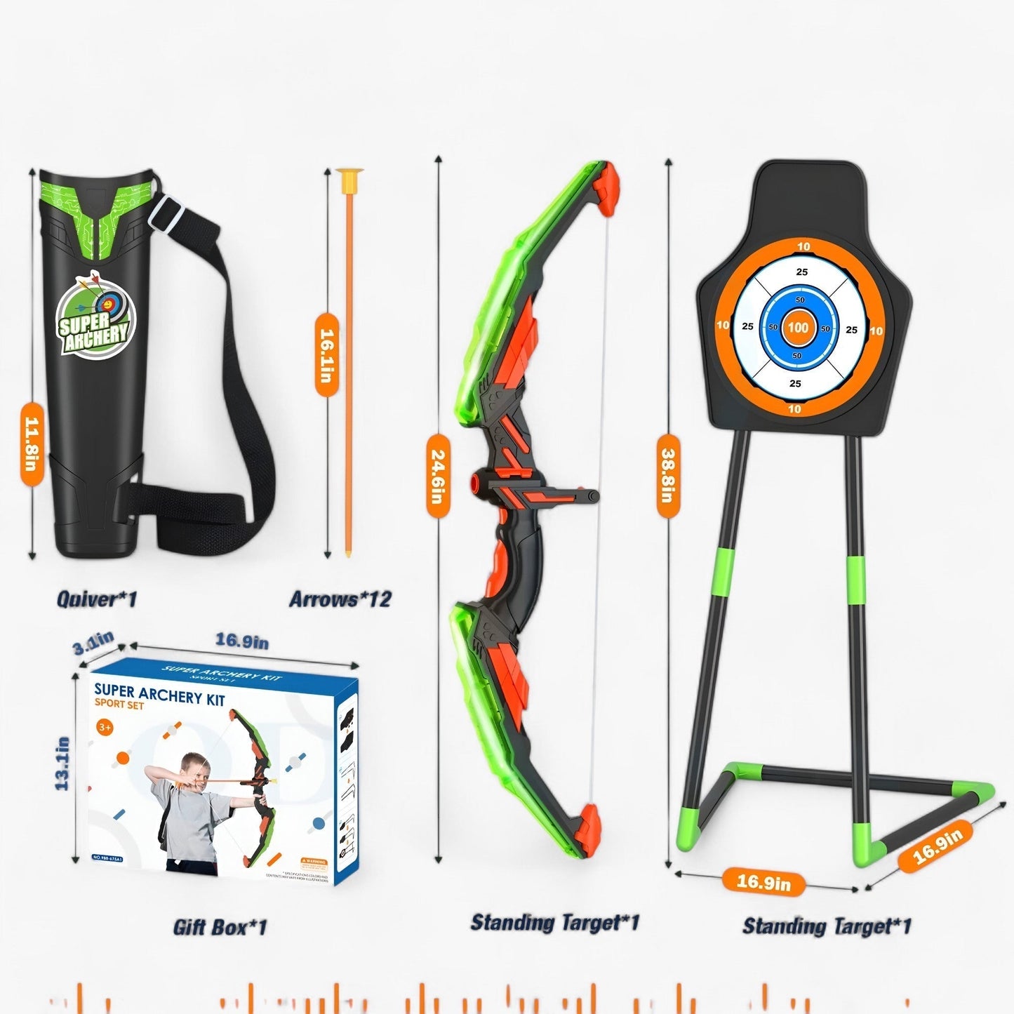 Kids Outdoor Archery Bow Set Target Practice Adventure Toy